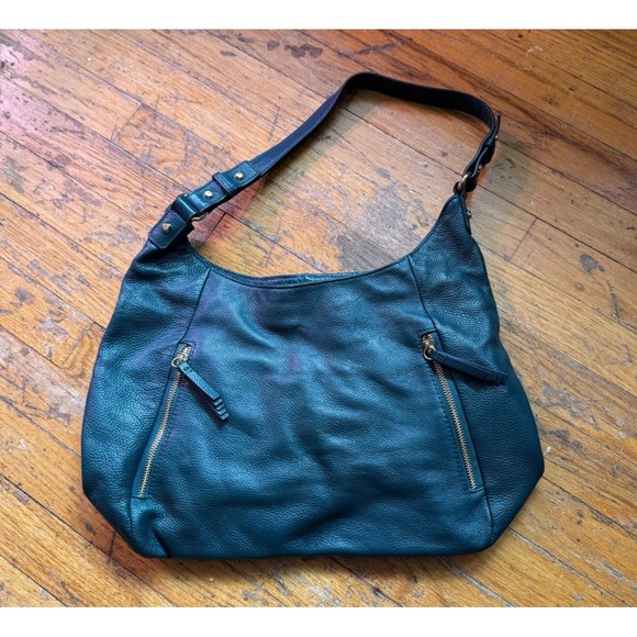 Ora‎ Delphine - Green Leather Sachel - Picture 2 of 8